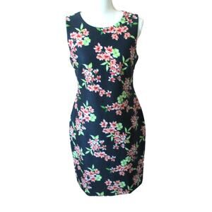 Tommy Hilfiger Women's Sleeveless Blue Floral Print Zip Back Dress Size 6